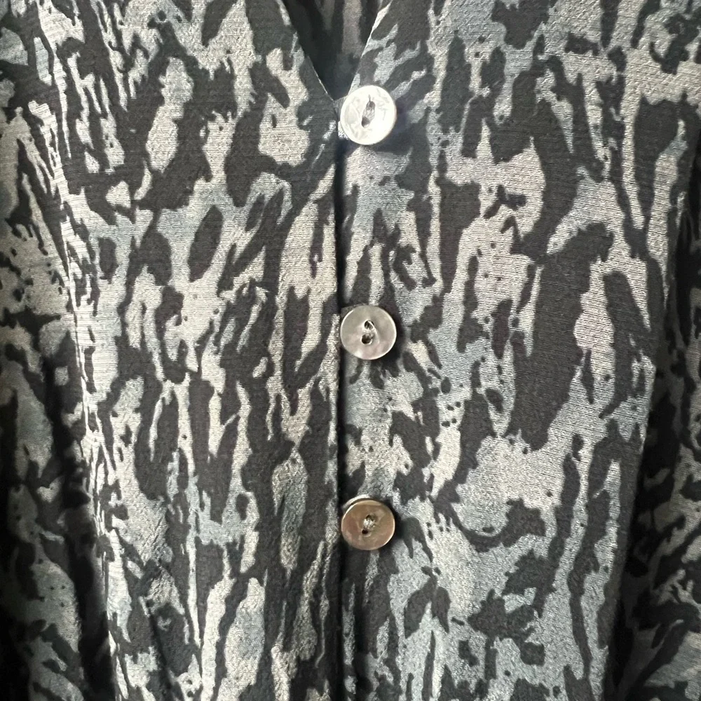 RAILS Zana Charcoal Abstract Animal Print Mini Dress Smocked Mobwife Modern S‎